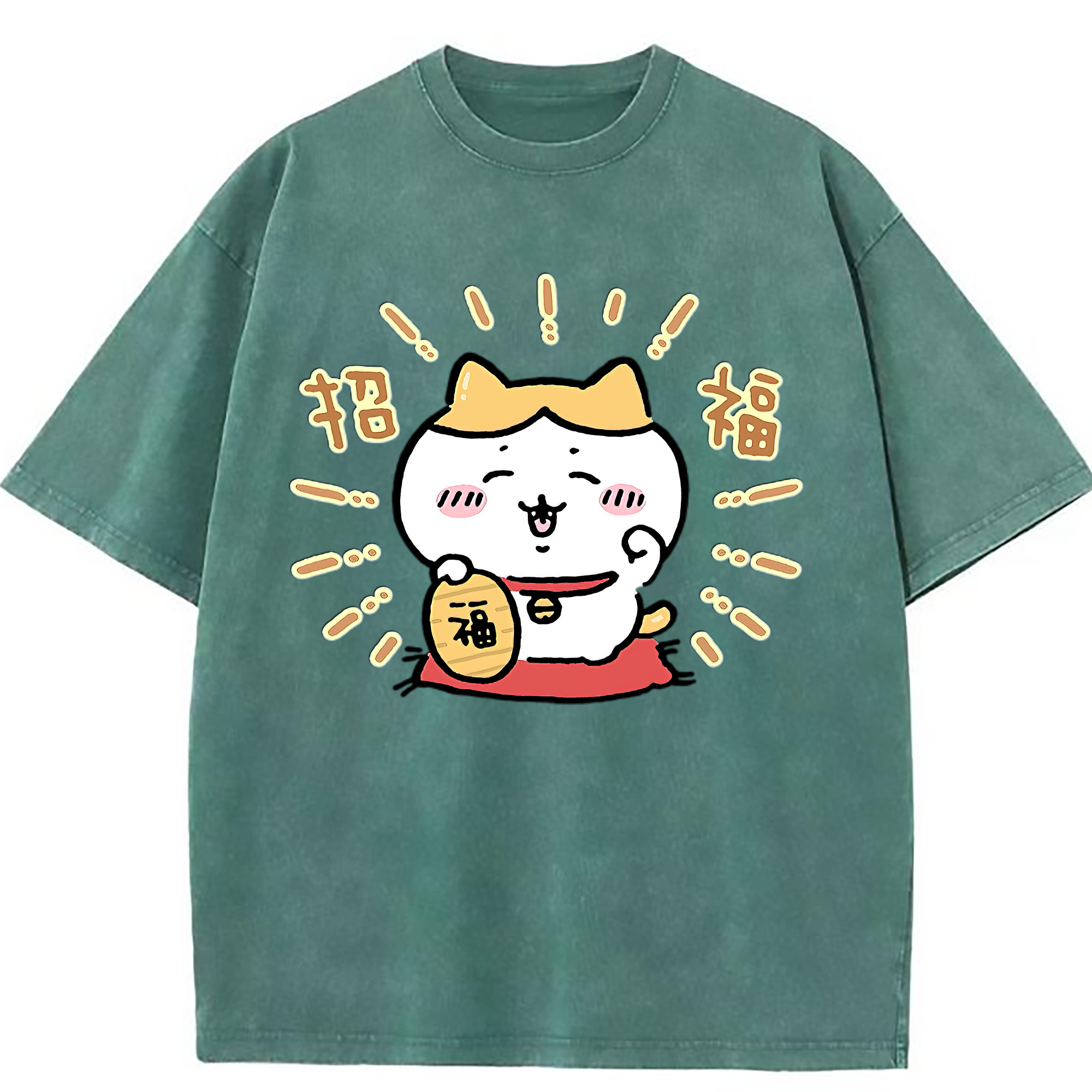（画像用） ちいかわ ハチワレ Chii-kawa hachiware 綿100% ヴィンテージ風 半袖Tシャツ（フロントプリント）